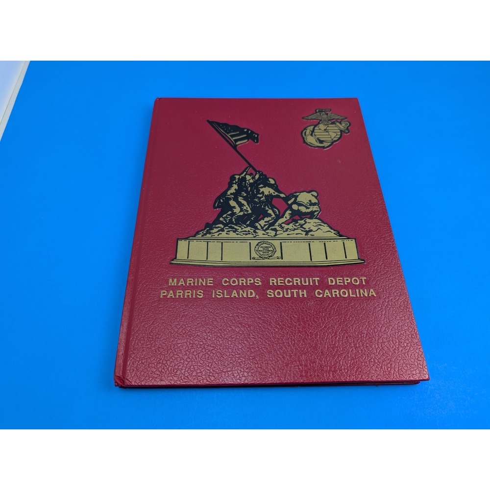 US Marine Corps Parris Island SC Recruit Depot Yearbook Red Hardcover USMC Book